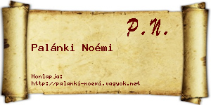 Palánki Noémi névjegykártya
